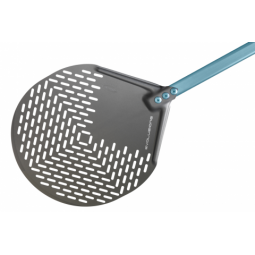 Gi.Metal Perforierte runde Pizzaschaufel Evoluzione 33cm / Griff 30 cm